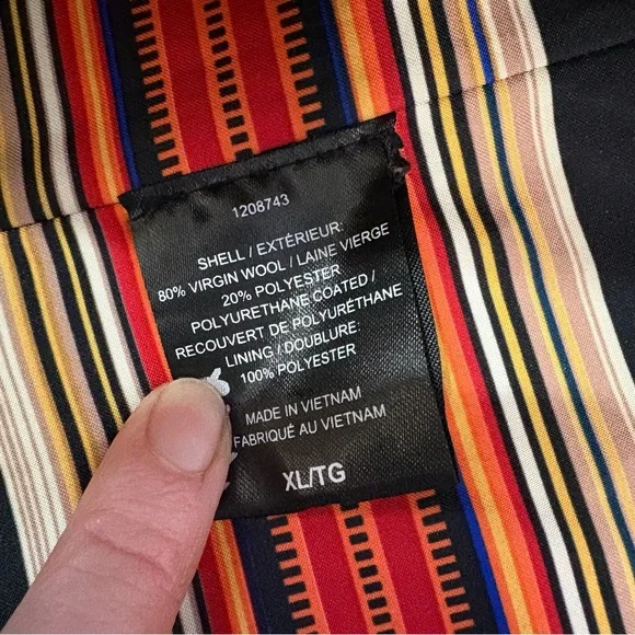 Pendleton Virgin Wool Blend Spring/Fall Coat Jacket Men’s XL Black EUC Classic - Picture 6 of 11